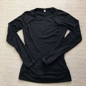 Lululemon Long Sleeve Black Crew Neck Top Size 6